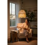 Retro Vintage Rattan Püsküllü Sarkıt Avize - Salon Oturma Odası