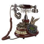 Retro Vintage Telefon Vintage Telefon Dekorasyon Döner Kadran Telefonu Dekorasyon Süslemeli Rayer Telefonlar Sabit Arayan Kimliği Ekranları