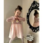 Retro Women Kız Çocuk Kroşe Pamuklu Çiçekli Doğum Günü Hediye Prenses Elbise - 01P-Pembe - 4 - 5 Yaş