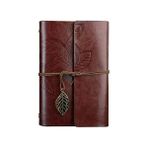Retro Yapraklı Not Defteri, Klasik Pu Deri Kapak, Seyahat Defteri, Travel Journal, Günlük, Seyahat Günlüğü, Doldurulabilir Eskiz Defteri,, 130X185MM - Standart