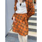 Retrobird Anvelop Kruvaze Mini Etek Kadın Açık Kiremit - L - XL