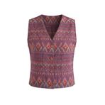 Retrobird Kilim Desen Tasarım Yelek Kadın Pembe