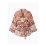 Retrobird Mini Wrap Bluz Kimono Kadın Bakır Renkli
