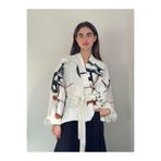 Retrobird Mini Wrap Bluz Kimono Kadın Beyaz