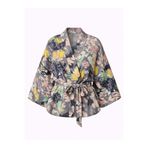 Retrobird Mini Wrap Bluz Kimono Kadın Duman Rengi