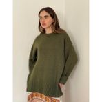 Retrobird Pinterest Oversize Basic Kazak Kadın Haki - Standart