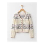 Retrobird Rosalie Fit Triko Hırka – Vintage Çiçek Desenli Kadın Pastel REnkli