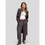 Retrobird Tasarım Athena Vintage Stripe Relax Pantolon Kadın Koyu Kahve