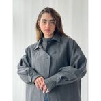 Retrobird Tasarım Bomber Ceket Mont Kadın Koyu Gri - S - M