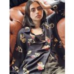 Retrobird Tasarım Boyfriend Vintage Desen Gömlek Kadın Çok Renkli