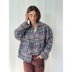 Retrobird Tasarım Brooklyn Bomber Ceket Kadın Gri-Mavi - Gri - Mavi - S - M