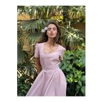 Retrobird Tasarım Matilda Uzun Elbise Kadın Pembe