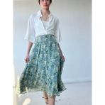 Retrobird Valerie Şifon Kloş Astarlı Uzun Etek Kadın Yeşil - L - XL