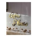 RetroLazer Coffee Please Aynalı Gold Pleksi Duvar Yazısı Mutfak Dekoru