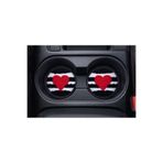 RetroNaut Punch Nakışlı Kalpli Araba Bardak Altlığı (2’li Set) 7cm– Araç İçi Aksesuar