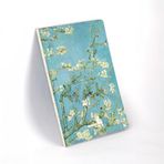 Retronote Almond Blossoms, Van Gogh 1890, Vintage Defter I, Çizgisiz, 96 Sayfa, İplik Dikiş, Esnek Kapak, Yaldızlı Oval Kenar, Tuval Doku, 90 gram, Fildişi Renk, 14,8x21x1cm