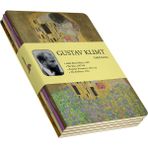 Retronote Gustav Klimt 4'lü Defter Seti Gold Series 10,5X14 cm Sarı Krem Renk Çizgisiz 48 Sayfa