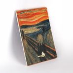 Retronote The Scream, Edward Munch 1893, Vintage Defter IX, Çizgisiz, 96 Sayfa, İplik Dikiş, Esnek Kapak, Yaldızlı Oval Kenar, Tuval Doku, 90 gram, Fildişi Renk, 14,8x21x1cm