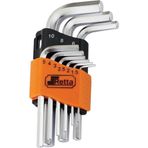 Retta Kısa Allen Anahtar Takımı 9 Parça, 1.5-10 mm, Chrome Vanadium, Turuncu