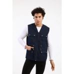 Reva Erkek Outdoor Multi Cepli Avcı Balıkçı Kamp Yeleği – Çok Cepli Hafif Fermuarlı Yelek - Lacivert - S - M