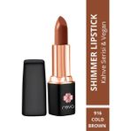 Reva Shimmer Lipstick Cold Brown No:916 Işıltılı Parlak Vegan Temiz Ruj - Cold Brown - 916