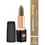 Reva Shimmer Lipstick Metalic Cold Copper No:913 Işıltılı Parlak Vegan Temiz Ruj - Cold Copper - 913