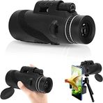 REVAHI 50 x 60 mm Yüksek Çözünürlüklü Tek Gözlü Teleskop, Akıllı Telefon Tutucu ve Tripod, Kompakt Taşınabilir Su Geçirmez Optik Gözlük Tek Gözlem için Telefoto Lens