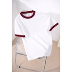 Revasser Unisex Erkek/Kadın Beyaz Yaka Düz Oversize Pamuklu T-Shirt Tişört