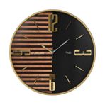 Revello 2024P-6 Pleksi Duvar Saati 50 cm Gold Siyah Dekoratif Salon Saati