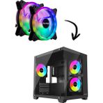 Revenge Nova Bilgisayar Kasası ile Uyumlu 2 Adet 12CM Rgb Fan Nova Fanı 2'li 120MM Fan - Siyah