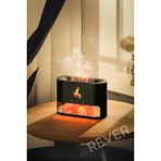 Rever Hava Nemlendirici 3D Alevli 250 ml Ultrasonik Buhar Makinesi Doğal Tuzlu Humidifier - Siyah