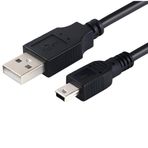 Rever Mini USB to Mini B Data Şarj Kablosu 5 Pin PS3 Oyun Kolu, Fotoğraf Makinesi Data Kablosu