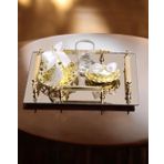 Reverence Gold Damat Fincan Kahve Tepsisi Beyaz