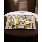 Reverence Gold Damat Fincan Kahve Tepsisi GRİ