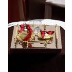 Reverence Gold Damat Fincan Kahve Tepsisi Kırmızı