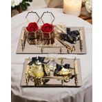 Reverence Gold Söz Tepsisi ve Damat Tepsisi Seti Siyah