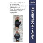 Revertech Aura Lacivert - Neon / Yarım Parmak - Kaymaz Avuç İçi Motosiklet Eldiveni Erkek