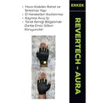 Revertech Aura Siyah - Neon / Yarım Parmak - Kaymaz Avuç İçi Özellikli Motosiklet Eldiveni (Erkek)