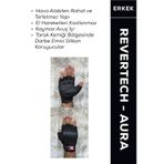 Revertech Aura Siyah / Yarım Parmak - Kaymaz Avuç İçi Özellikli Motosiklet Eldiveni Erkek