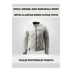 REVERTECH Beyaz Yazlık Fileli Motosiklet Montu CE Korumalı Nefes Alan Hafif Mont + Buff ve Anahtarlık Hediyeli