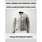 Revertech Beyaz Yazlık Fileli Motosiklet Montu Ce Korumalı Nefes Alan Hafif Mont - XL