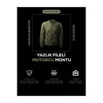 Revertech Haki Yeşil Yazlık Fileli Motosiklet Montu Ce Korumalı Nefes Alan Hafif Mont + Buff Ve Anahtarlık Hediyeli