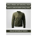 Revertech Haki Yeşil Yazlık Fileli Motosiklet Montu Ce Korumalı Nefes Alan Hafif Mont