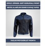 Revertech Lacivert Yazlık Fileli Motosiklet Montu Ce Korumalı Nefes Alan Hafif Mont