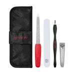 Revlon Manikür Essentials Kiti, Seyahat Kılıflı Tırnak Bakım Seti, Çift Uçlu Kütikül Düzeltici, Kavisli Bıçak Makası, Kompakt Emeril Dosya ve Tampon (1'li Paket)