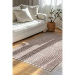 Revna Bej / Kahverengi Yıkanabilir Halı – Kaydırmaz Taban, Pamuk Dokuma, Salon Mutfak Koridor Için Uygun - Bej - Kahverengi - 80 x 90 cm