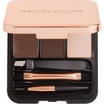 Revolution Brow Sculpt Kit Dark 3'ü 1 Arada Taşınabilir Cımbız ve Fırça ile Kaş Makyaj Seti