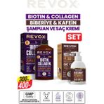 Revox Biotin & Colagen E Vitamini Destekli Saç Bakım Şampuanı ve Biberiye Kafein Özlü Saç Kremi