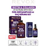 Revox Biotin & Collagen At Kuyruğu Bitki Özlü Saç Bakım Şampuanı ve Saç Bakım Serumu İkili Set