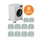 RevuBaby Beyaz Eşya Altlığı Ayağı 8 Adet Çamaşır Bulaşık Makinası Buzdolabı Yükseltici Titreşim Önleyici